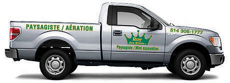 Camion paysagiste entretien de pelouse